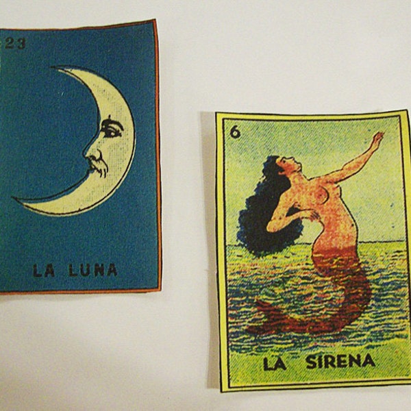 Spanish Loteria patch set retro vintage mexico pop culture sew on patch