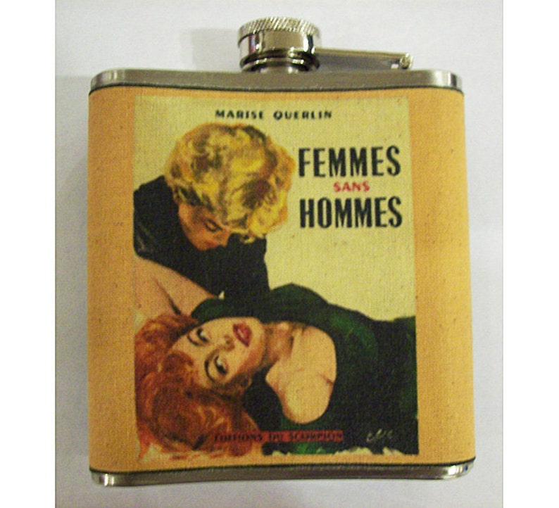 Lesbian pulp flask retro vintage pin up 1950s paperback sleaze pulp fiction kitsch image 2