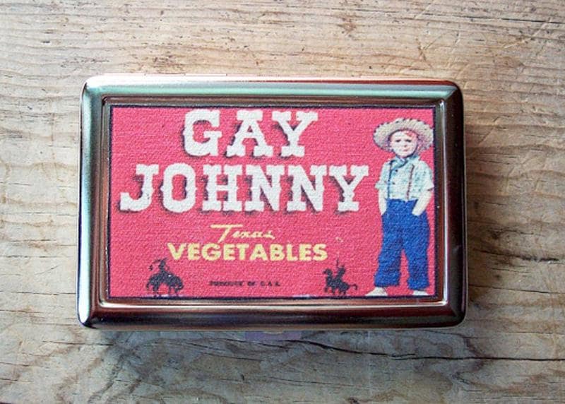 Gay Johnny metal wallet retro vintage cigarette case kitsch
