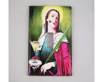 religious kitsch switch plate cover retro vintage dashboard jesus light