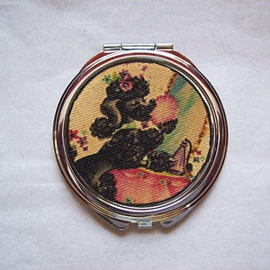 poodle compact mirror retro 1950s vintage purse mirror rockabilly kitsch