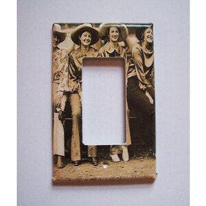 cowgirl outlet switch plate retro vintage pin up cowboy rocker cover image 2