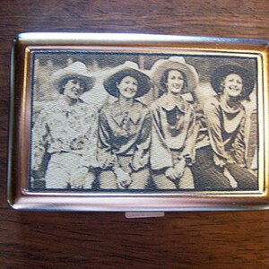 cowgirl metal wallet retro vintage cigarette case rockabilly  kitsch