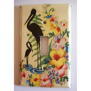 pink flamingo switch plate cover retro vintage Florida 1950s kitsch image 2