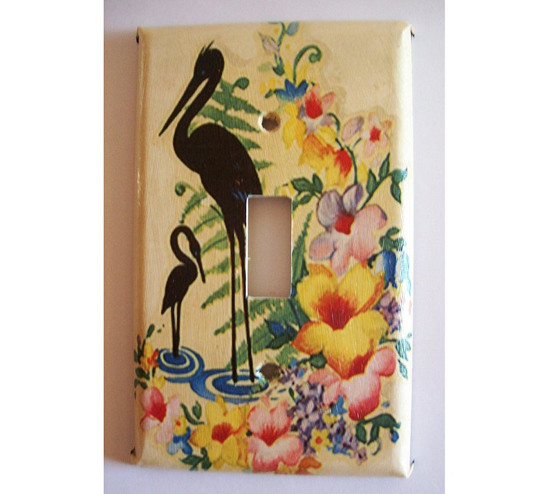 pink flamingo switch plate cover retro vintage Florida 1950s kitsch image 2