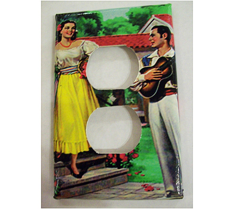 Retro Mexico switch plate vintage senorita 1950s pin up kitsch decor outlet light switch image 3