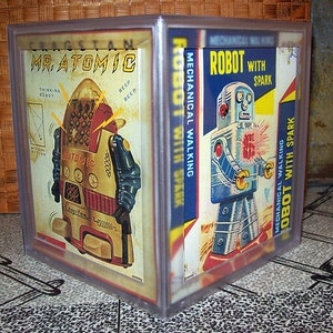 robot tissue box cover retro vintage 1950s tin toy outer space tissue cover kitsch image 3