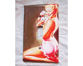 pin up girl single switch plate retro vintage Fifties rockabilly kitsch light switch cover