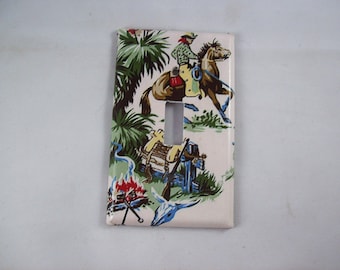 cowboy switch plate cover retro vintage 1950s western rockabilly kitsch