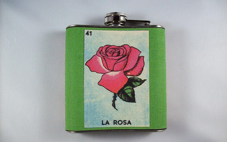 Loteria hip flask retro vintage mexicana folk art rockabilly Spanish kitsch image 8