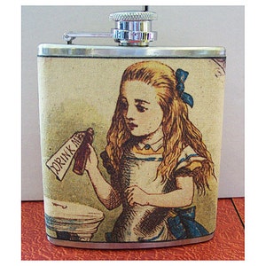 Alice in Wonderland flask white rabbit retro vintage fairy tale kitsch