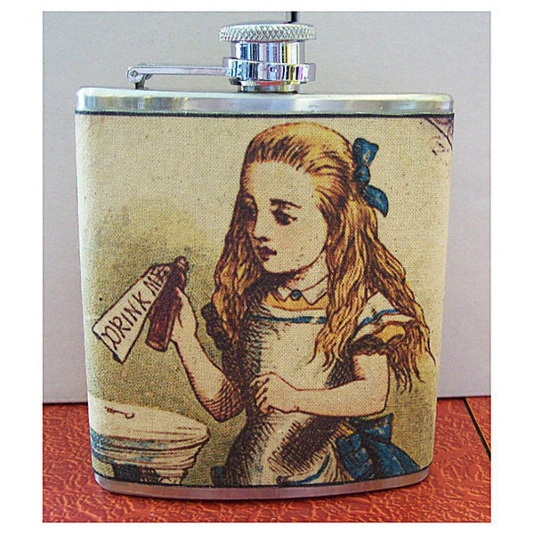 Alice in Wonderland flask white rabbit retro vintage fairy tale kitsch