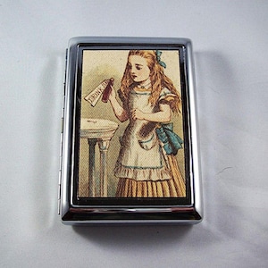 Alice im Wunderland Metall Geldbörse Retro Vintage Zigarettenetui Visitenkartenhalter