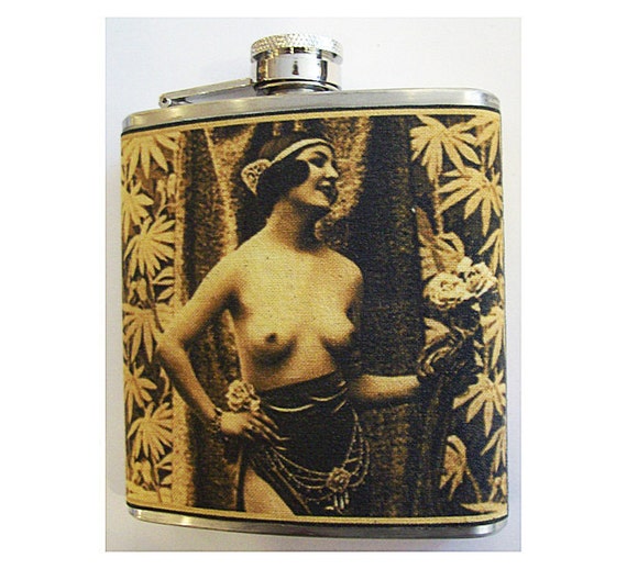 Retro Nude Flask Vintage 1920s Paris Pin up Girl Burlesque Mature Kitsch -  Etsy