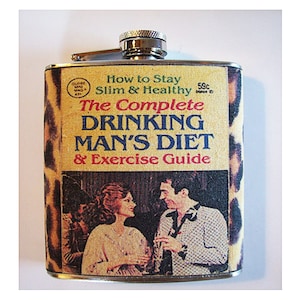 retro Seventies flask drinking man&#39;s diet vintage sleaze leopard skin kitsch