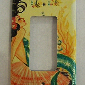 vintage mermaid rocker switch plate retro 1950s pin up dimmer cover rockabilly kitsch image 2