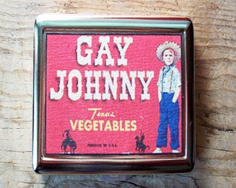 Gay Johnny metal wallet retro vintage cigarette case kitsch