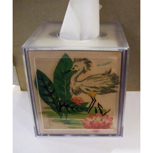 pink flamingo tissue box cover retro vintage 1950's Florida deco bathroom kitsch image 2