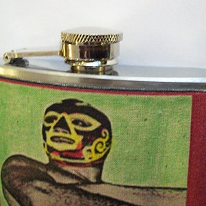 Mexican wrestler flask retro vintage luchador wrestling lucha libre kitsch image 3