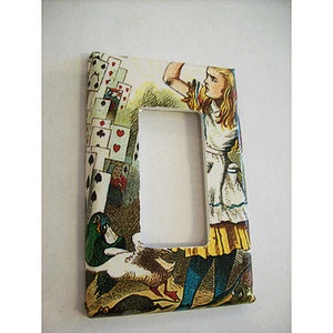 Alice in Wonderland rocker switch plate retro vintage Victorian fantasy decor dimmer switch
