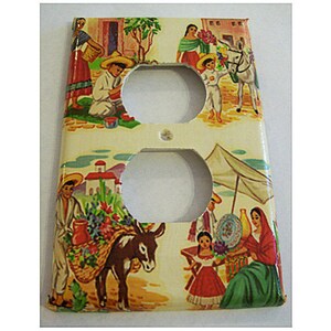 Retro Mexico switch plate vintage senorita 1950s pin up kitsch decor outlet light switch image 4