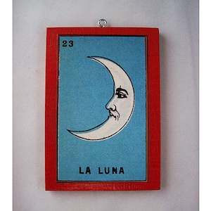 Loteria Print Retro Mexiko Kitsch Volkskunst Wanddekor 9,5 x 12 cm