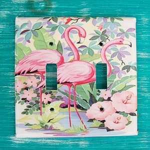 pink flamingo switch plate cover retro vintage Florida 1950s kitsch image 3