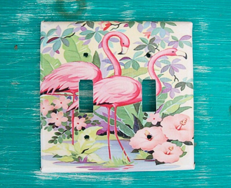 pink flamingo switch plate cover retro vintage Florida 1950s kitsch image 3