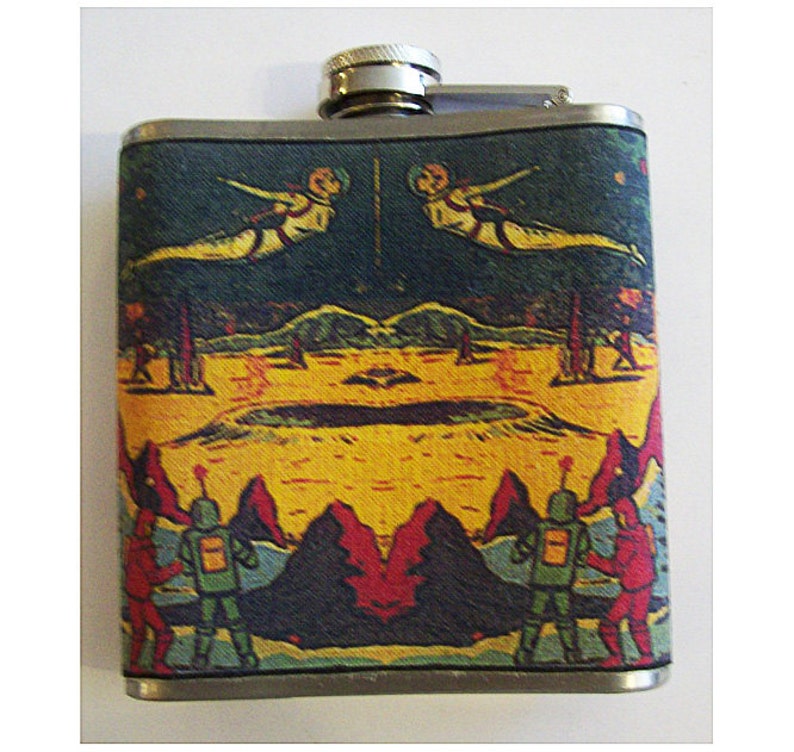 retro sci fi flask vintage pin up girl rockabilly outer space kitsch image 2