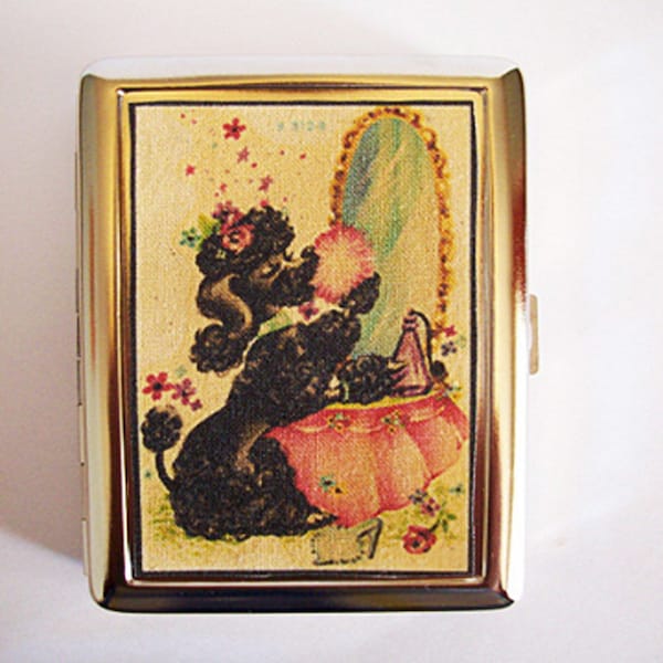 poodle metal wallet retro vintage 1950s rockabilly cigarette case kitsch