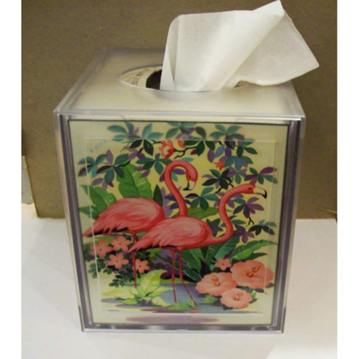 Pink Flamingo Tissue Box Cover - Etsy