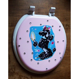 Poodle toilet seat retro 1950s vintage bathroom decor rockabilly kitsch art image 2