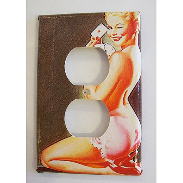 pin up girl outlet switch plate retro vintage 1950s rockabilly light plug cover