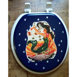 Mermaid toilet seat retro 1950s vintage pin up rockabilly bathroom image 2