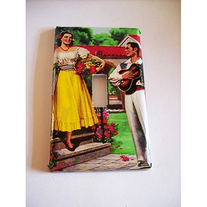 Retro Mexico switch plate vintage senorita 1950s pin up kitsch decor outlet light switch image 1