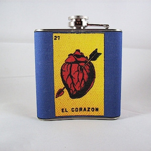 Loteria hip flask retro vintage mexicana folk art rockabilly Spanish kitsch image 2