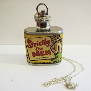 pin up girl necklace flask retro vintage  Fifties rockabilly kitsch