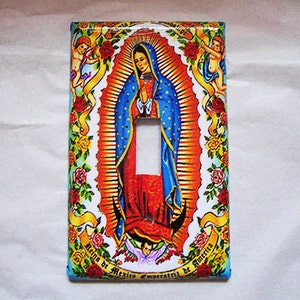 virgin of Guadalupe switch plate cover vintage Mexico light switch kitsch