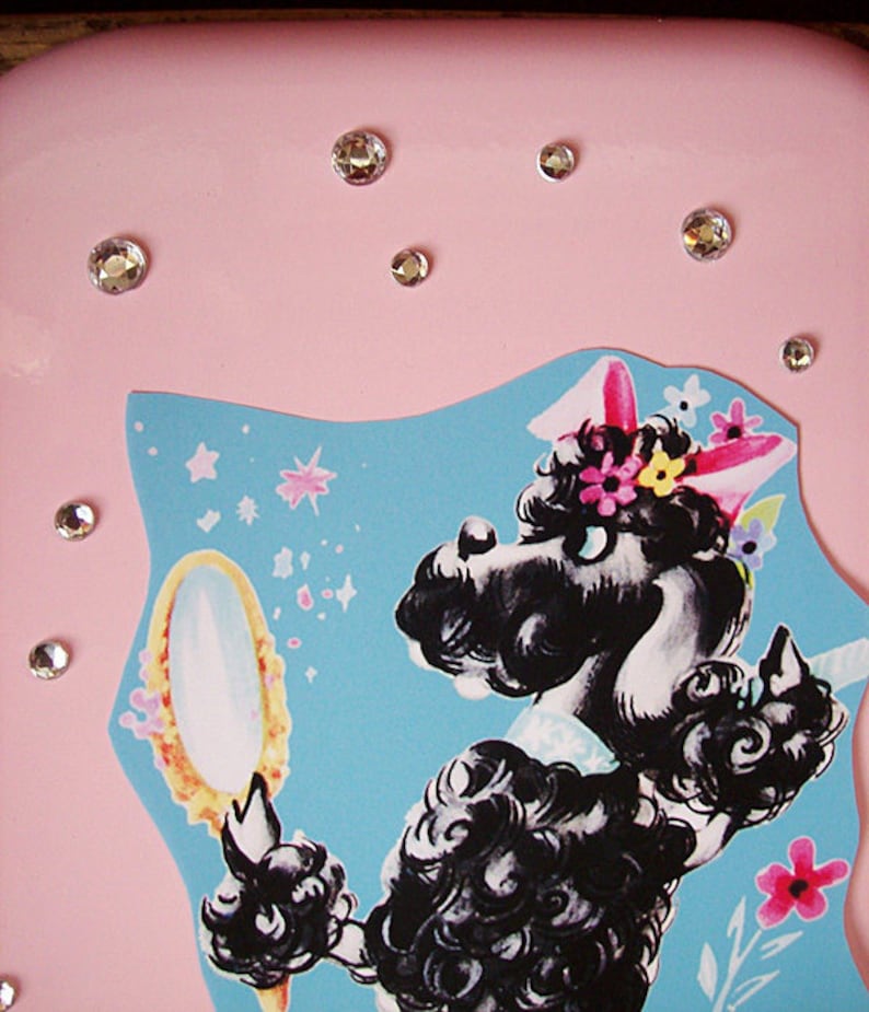 Poodle toilet seat retro 1950s vintage bathroom decor rockabilly kitsch art image 4