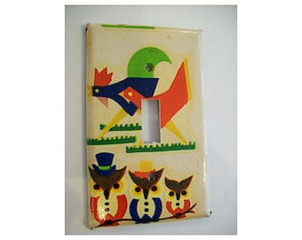 retro rooster switch plate 1950s vintage owl kitchen mid century kitsch