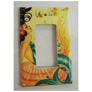 vintage mermaid rocker switch plate retro 1950s pin up dimmer cover rockabilly kitsch