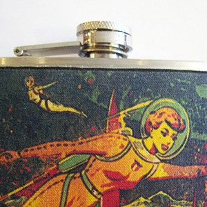 retro sci fi flask vintage pin up girl rockabilly outer space kitsch image 3