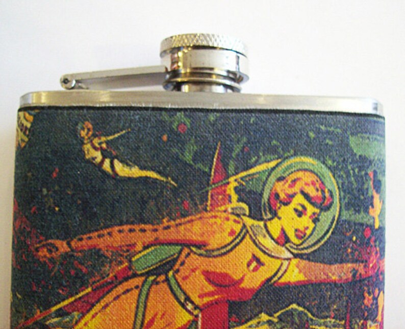 retro sci fi flask vintage pin up girl rockabilly outer space kitsch image 3