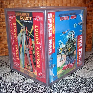 robot tissue box cover retro vintage 1950s tin toy outer space tissue cover kitsch image 2