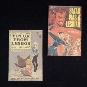 Lesbian pulp patch set retro vintage gay paperback pin up girl kitsch sleaze sew on