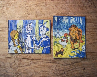 Wizard of Oz sew on patch set retro vintage fairy tale kitsch tin man scarecrow Dorothy