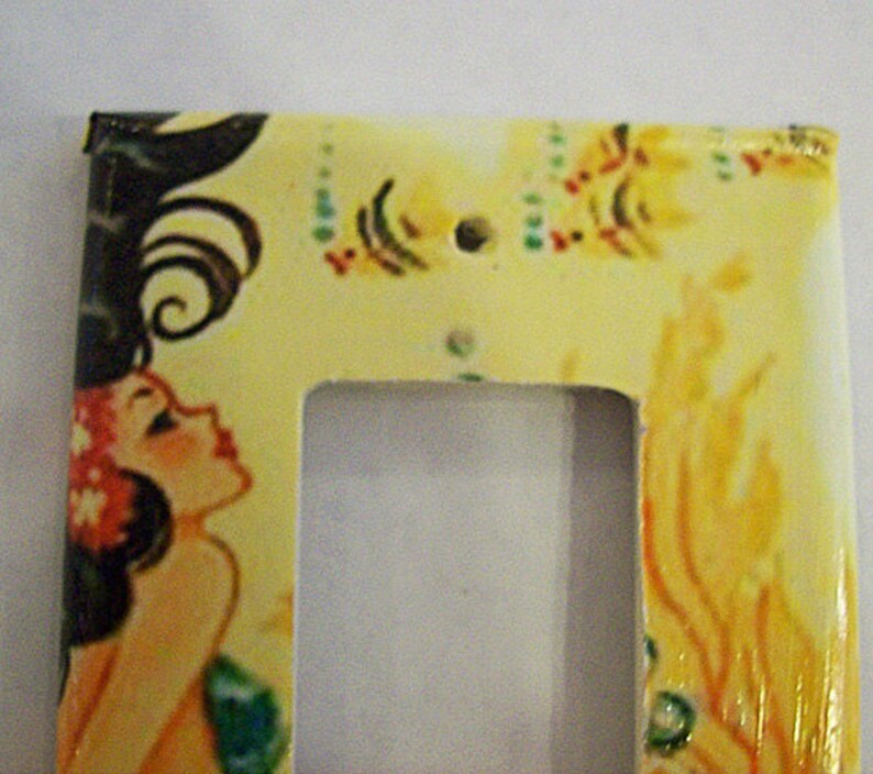 vintage mermaid rocker switch plate retro 1950s pin up dimmer cover rockabilly kitsch image 3