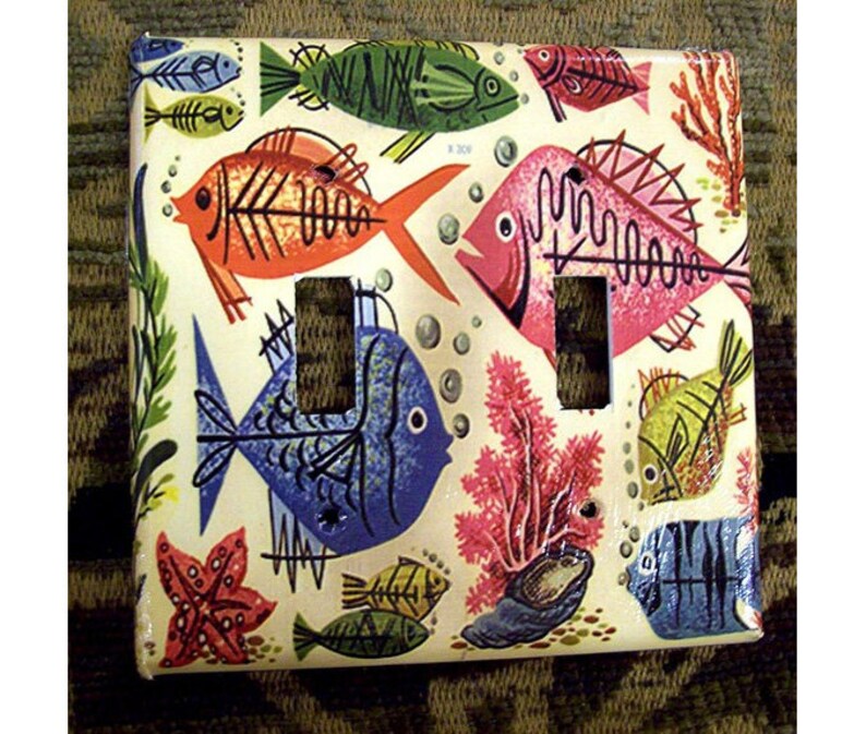 Retro Fish Switch Plate Vintage Nautical Mid Century 1950s Etsy