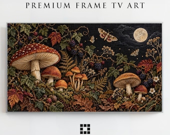 Samsung Frame TV Art, Giardino di funghi di mezzanotte, Arazzo popolare autunnale, Download modalità artistica