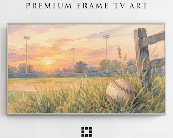 Samsung Frame TV Art, Tramonto in uno stadio di baseball vintage, Modalità artistica da scaricare